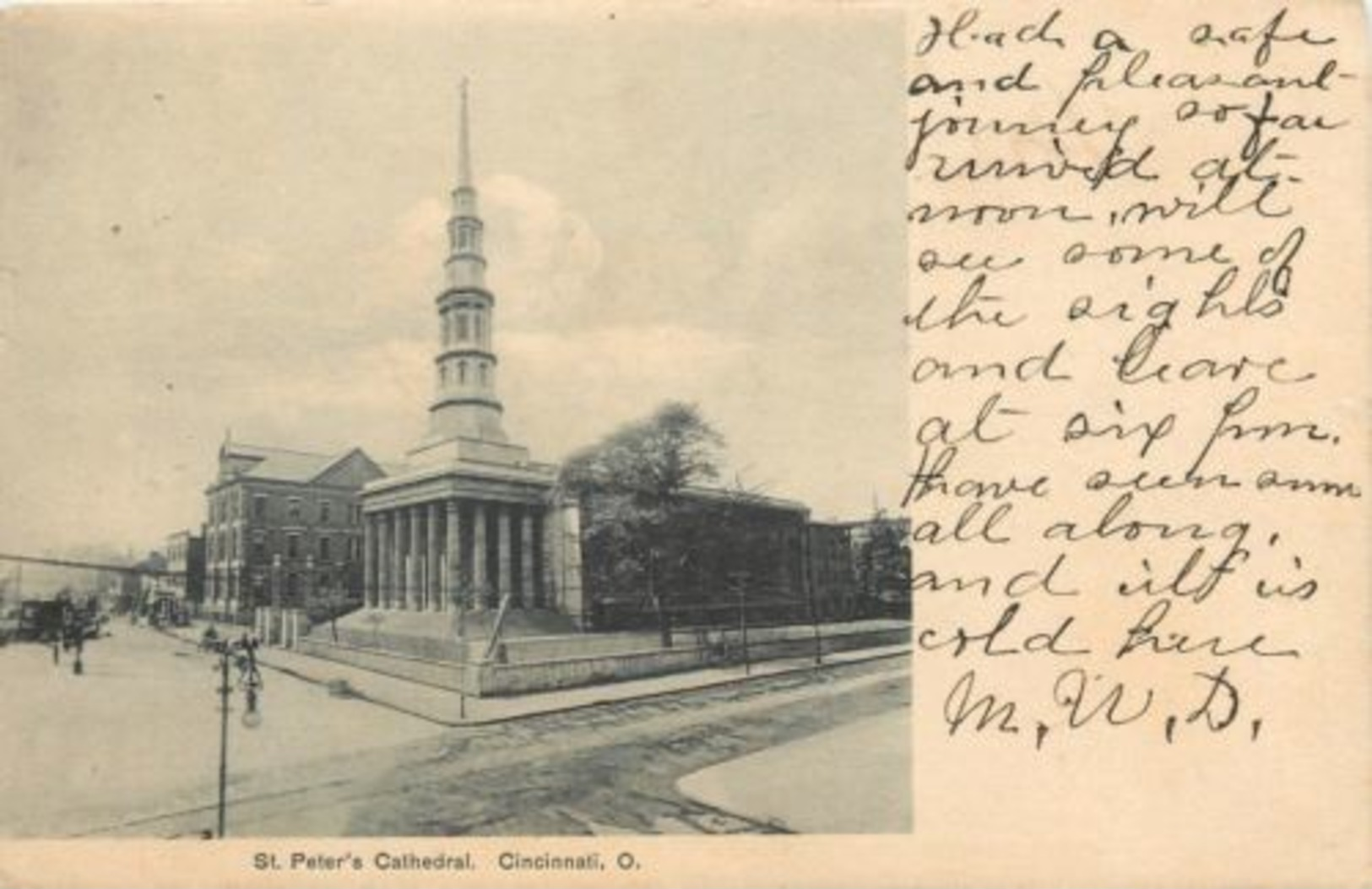 Cincinnati Ohio~St Peters Cathedralon The Corner~Undivided Back~1906 Postcard - Other & Unclassified