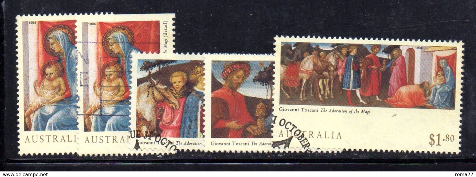 XP3476 - AUSTRALIA 1994 , Yvert Serie N. 1403/1406   Usata. Natale - Used Stamps