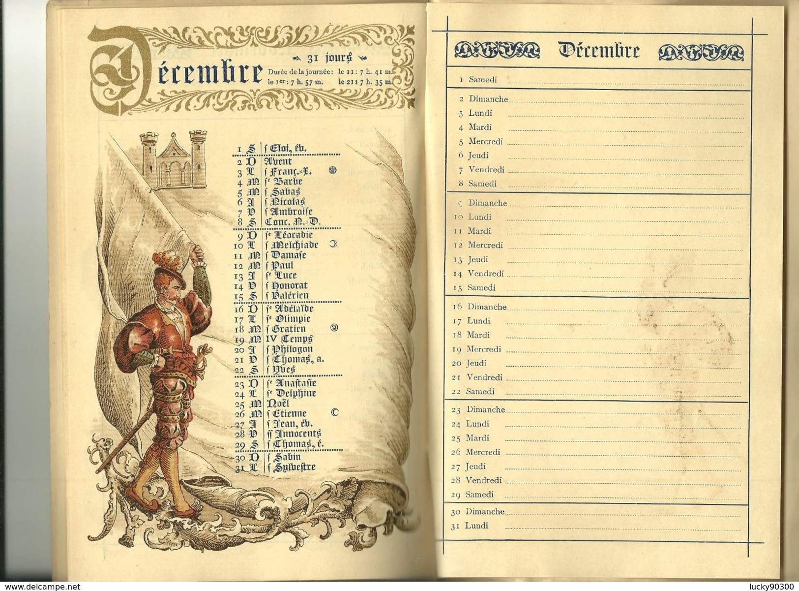 RARE ET MAGNIFIQUE CALENDRIER DE 1888 - UNE DOUBLE PAGE PAR MOIS - FORMAT 21.5 X 14 FERME  - VIERGE DE TOUTES ECRITURES - Tamaño Grande : ...-1900