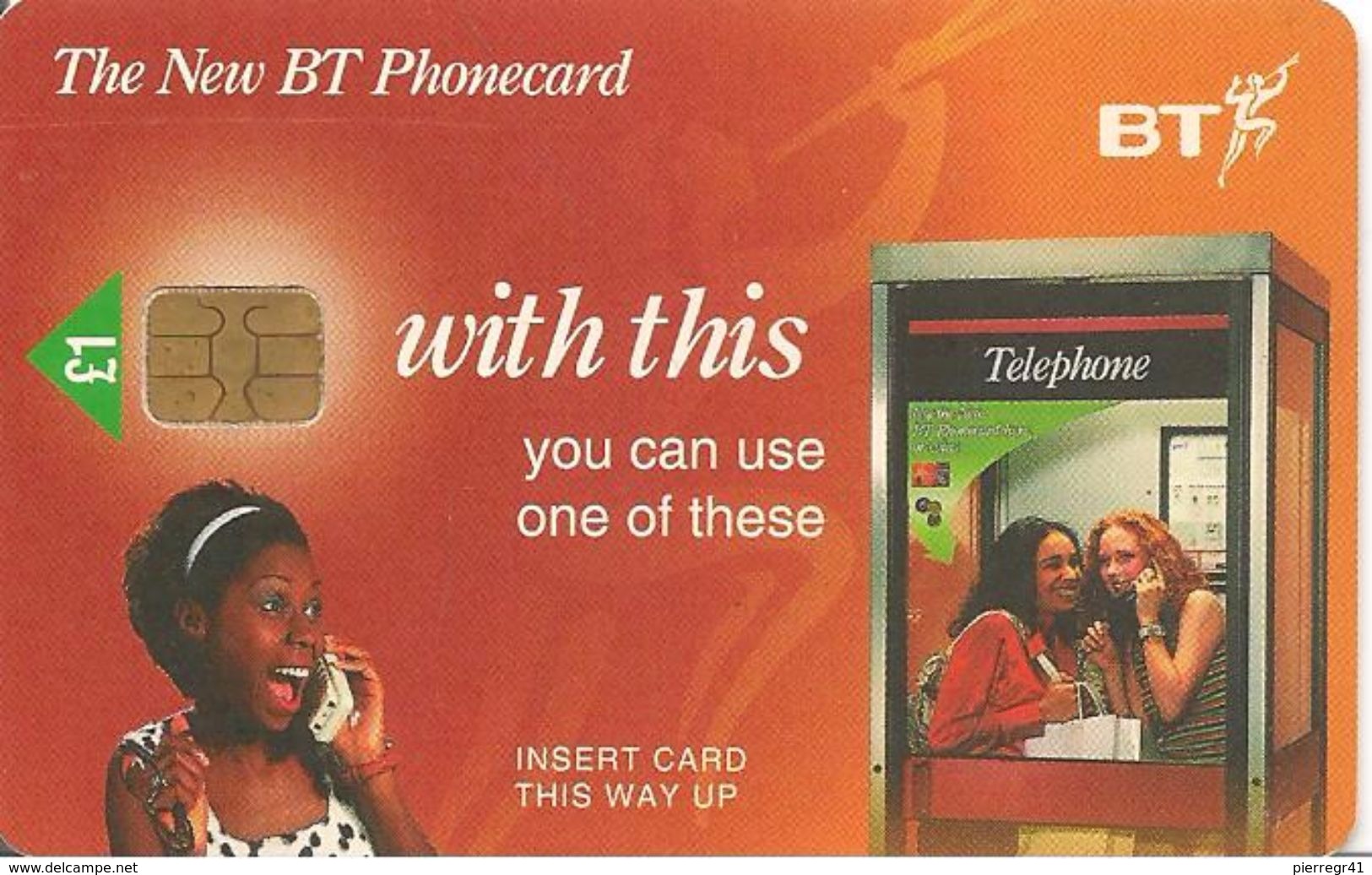 CARTE-PUCE-BT-1£-00/98-PH ONECARD-LAUGH-CABINE  -TBE - BT Phonecard Plus