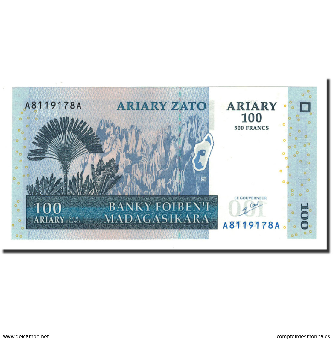 Billet, Madagascar, 100 Ariary, 2004-2006, 2004, KM:86a, NEUF - Madagascar