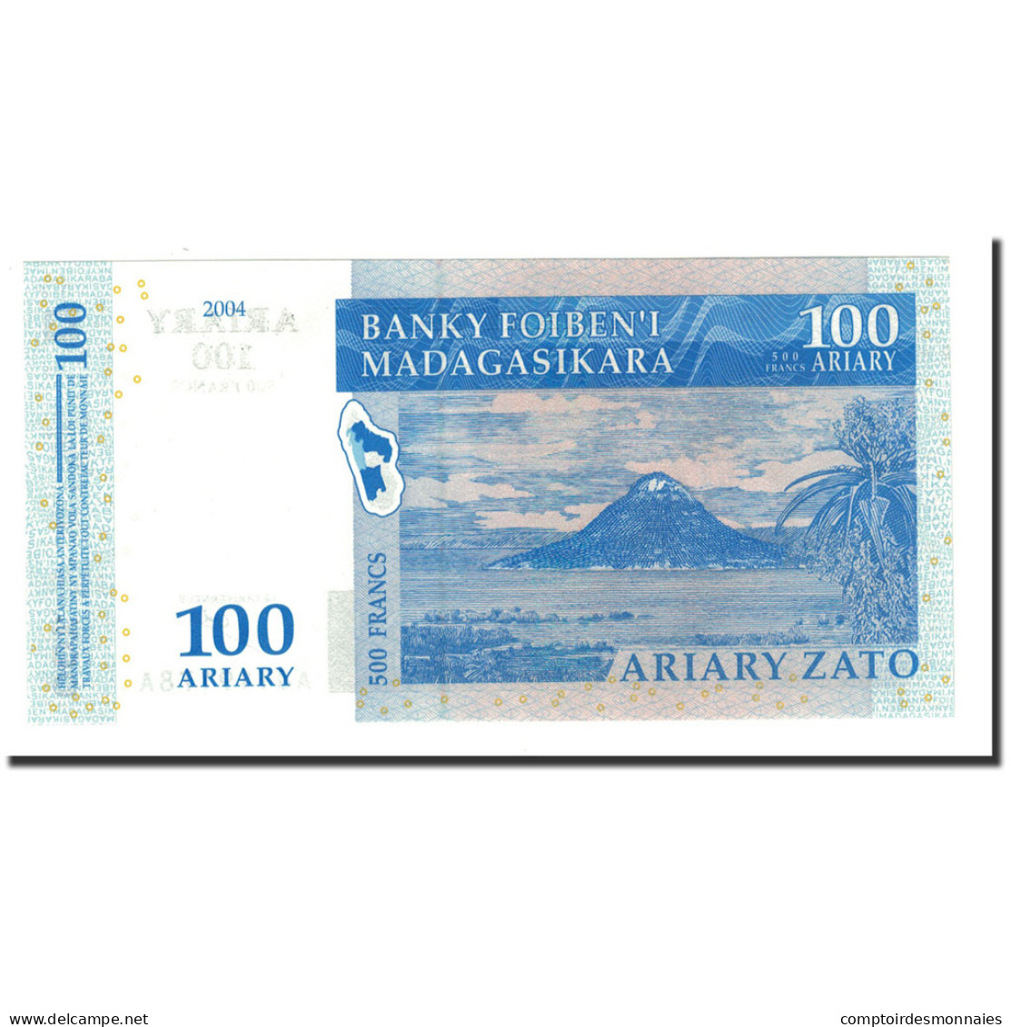 Billet, Madagascar, 100 Ariary, 2004-2006, 2004, KM:86a, NEUF - Madagaskar