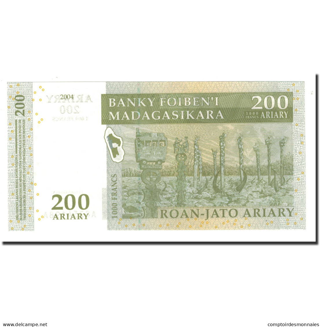 Billet, Madagascar, 200 Ariary, 2004-2006, 2004, KM:87a, NEUF - Madagascar