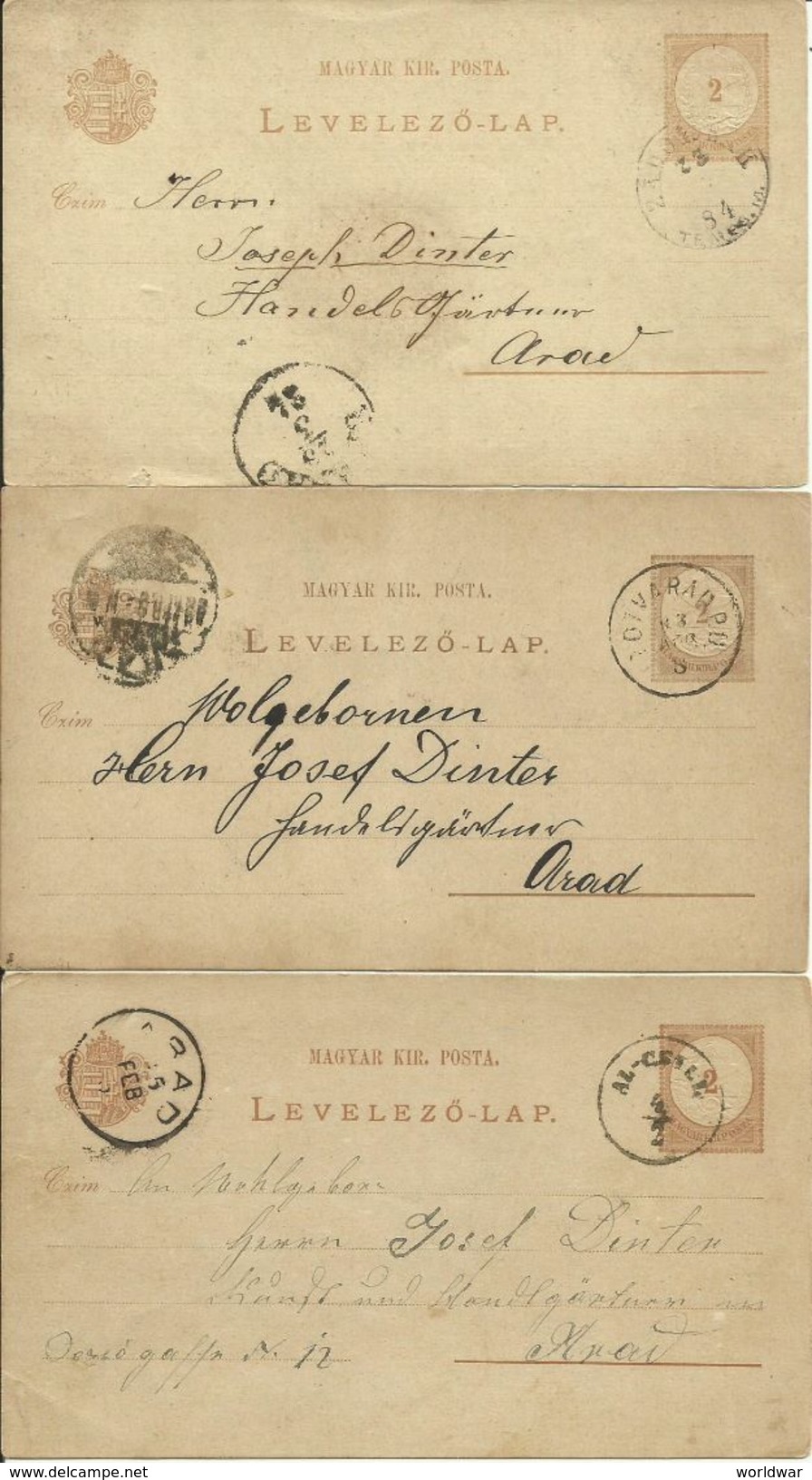 1884 -   5 Different Postcards 2 Kr - Ganzsachen