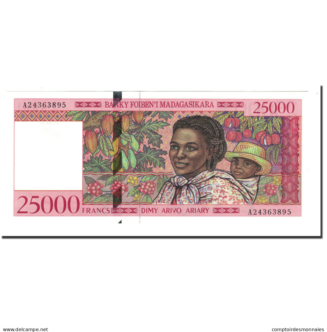 Billet, Madagascar, 25,000 Francs = 5000 Ariary, 1998, Undated, KM:82, NEUF - Madagaskar