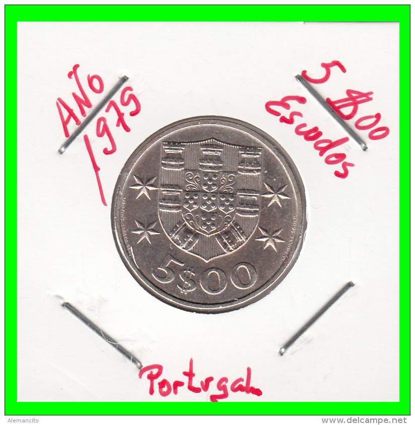 PORTUGAL  /  MONEDA RÉPUBLICA &gt; 5.00 ESCUDOS AÑO 1979 - Portugal