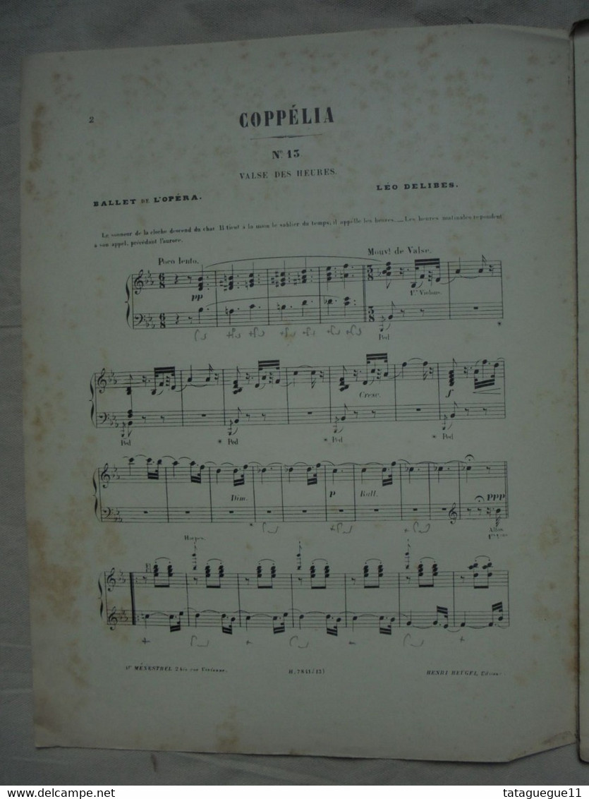 Ancien - Partition Théâtre De L'Opéra COPPELIA Par Léo DELIBES - Opéra