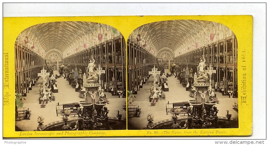 Londres Exposition Universelle De 1862 Nef Centrale Ancienne Stereo Photo London Stereoscopic - Photos Stéréoscopiques
