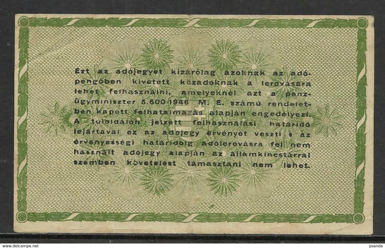 Banknotes > Hungary 1946 (Otvenezer) Pengö - Hungary