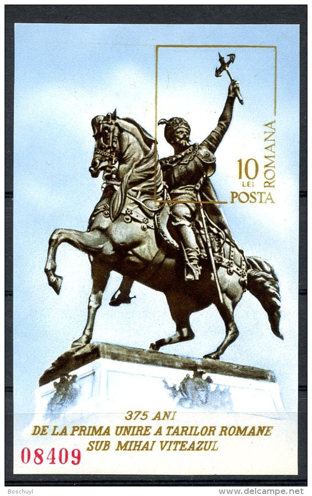 Romania, 1975, Statue Michael The Brave, MNH, Michel Block 126 - Altri & Non Classificati