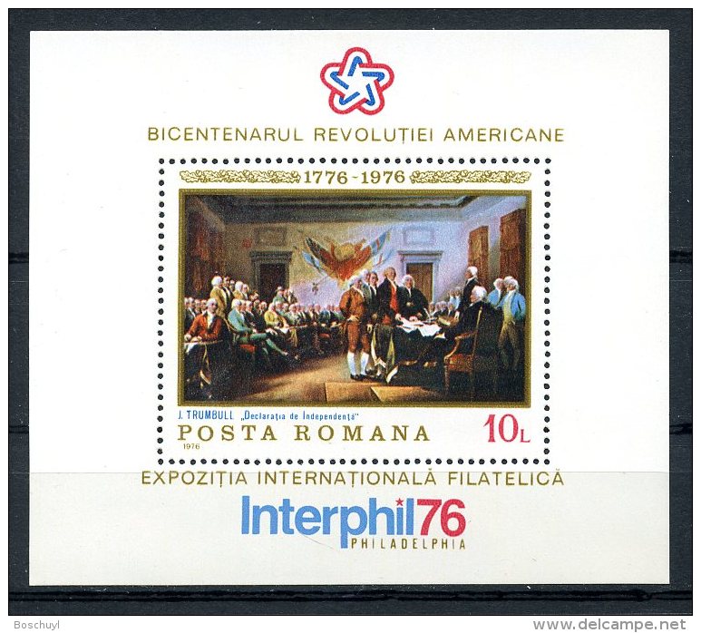 Romania, 1976, Bicentennial Of The USA, MNH, Michel Block 130 - Otros & Sin Clasificación