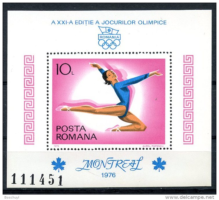 Romania, 1976, Olympic Summer Games Montreal, Gymnastics, MNH, Michel Block 135 - Otros & Sin Clasificación
