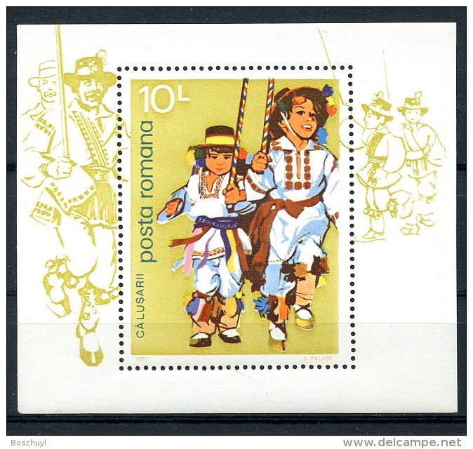 Romania, 1977, Folk Dance, MNH, Michel Block 145 - Autres & Non Classés
