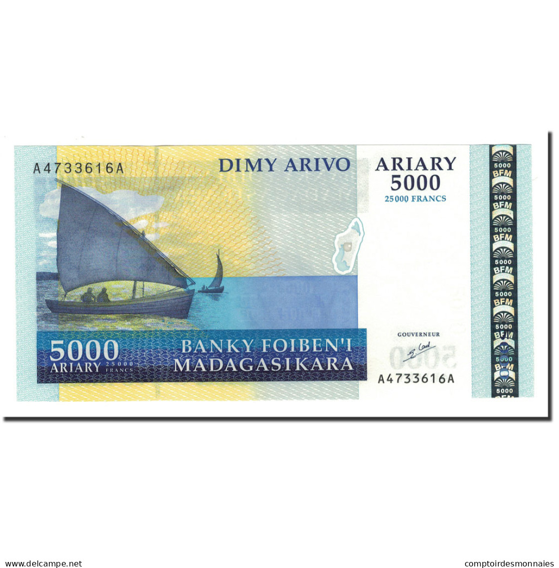 Billet, Madagascar, 5000 Ariary, 2003, Undated, KM:84, SPL+ - Madagaskar