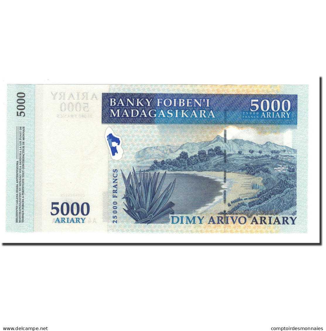 Billet, Madagascar, 5000 Ariary, 2003, Undated, KM:84, SPL+ - Madagascar