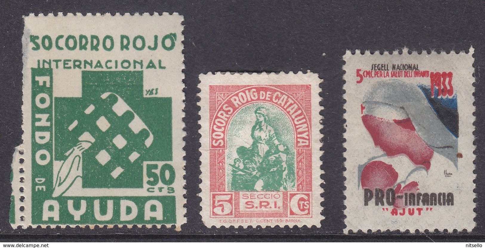 LOTE 2112A  ////  C080) 3 VIÑETAS REPUBLICANAS *MNH - Republican Issues