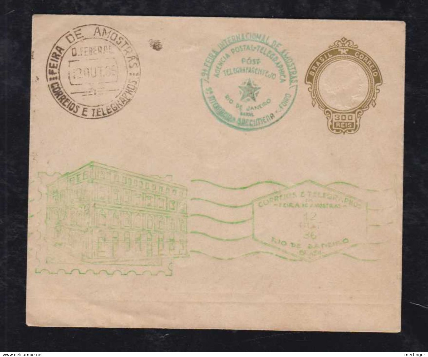 Brazil Brasil 1936 EN 85 Stationery Envelope ESPERANTO PM Feira De Amostras - Postwaardestukken