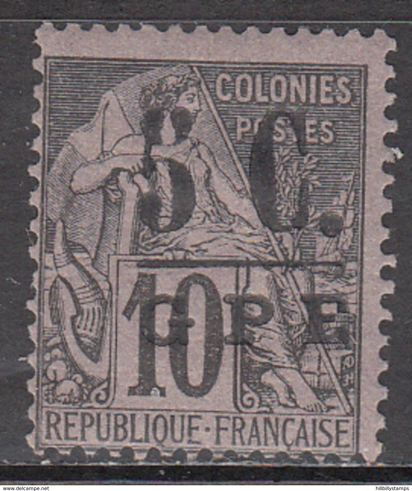 GUADELOUPE    SCOTT NO. 10       MINT HINGED       YEAR  1891 - Unused Stamps