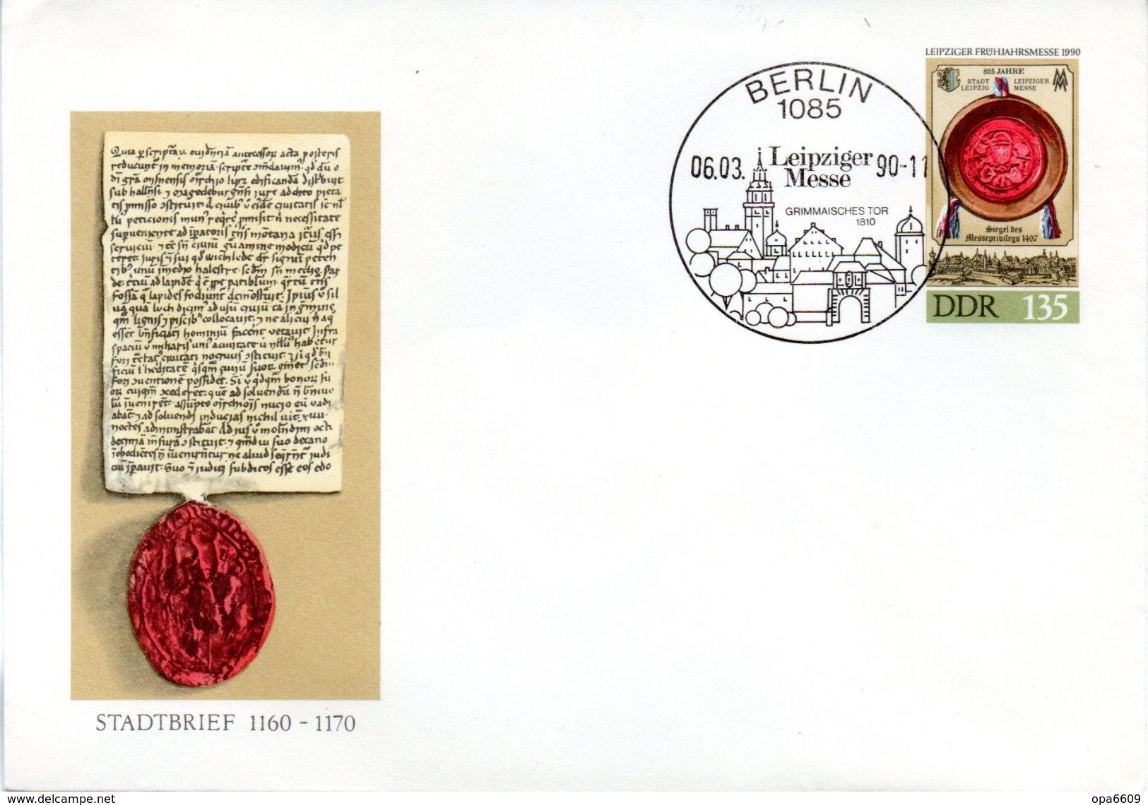 DDR Amtl. GZS-Umschlag U 11  1,35(M) Mehrfarbig "Leipziger Frühjahrsmesse 1990" ESSt 6.3.1990 BERLIN - Covers - Used