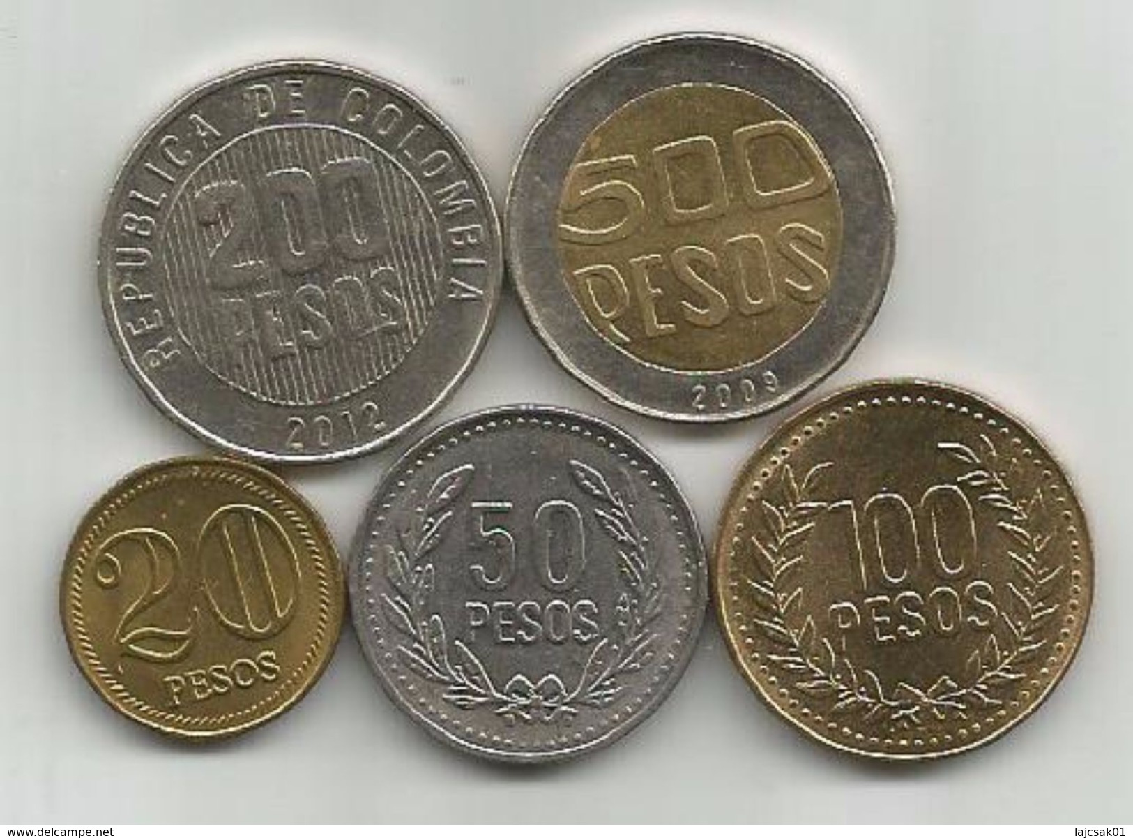 Colombia 2006 - 2012.. High Grade  Coin Set  20,50,100,200 And 500 Pesos - Colombie