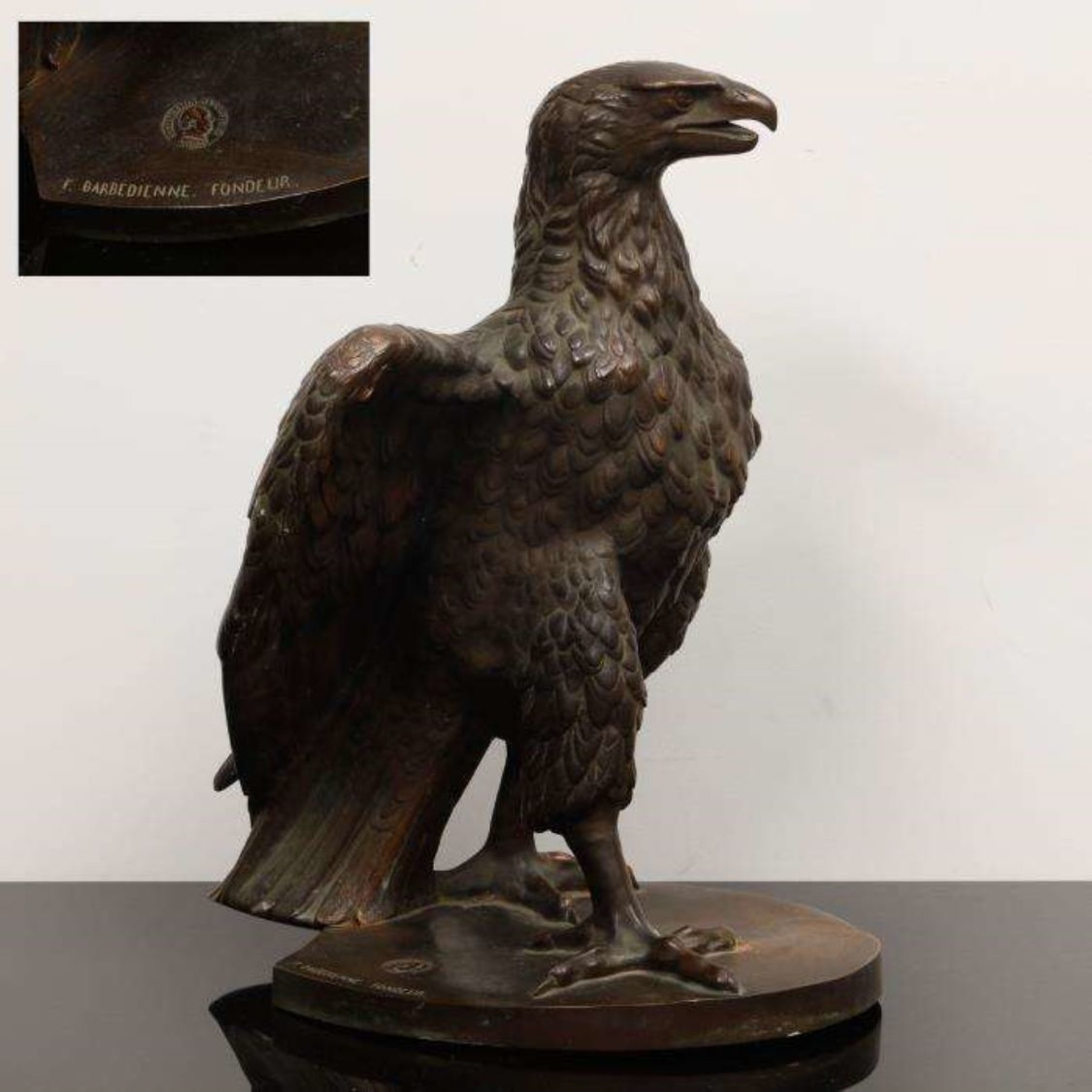 Sculpture D'un Aigle En Bronze Ancien Avec 40cm De H. NOW -10% - Bronzes