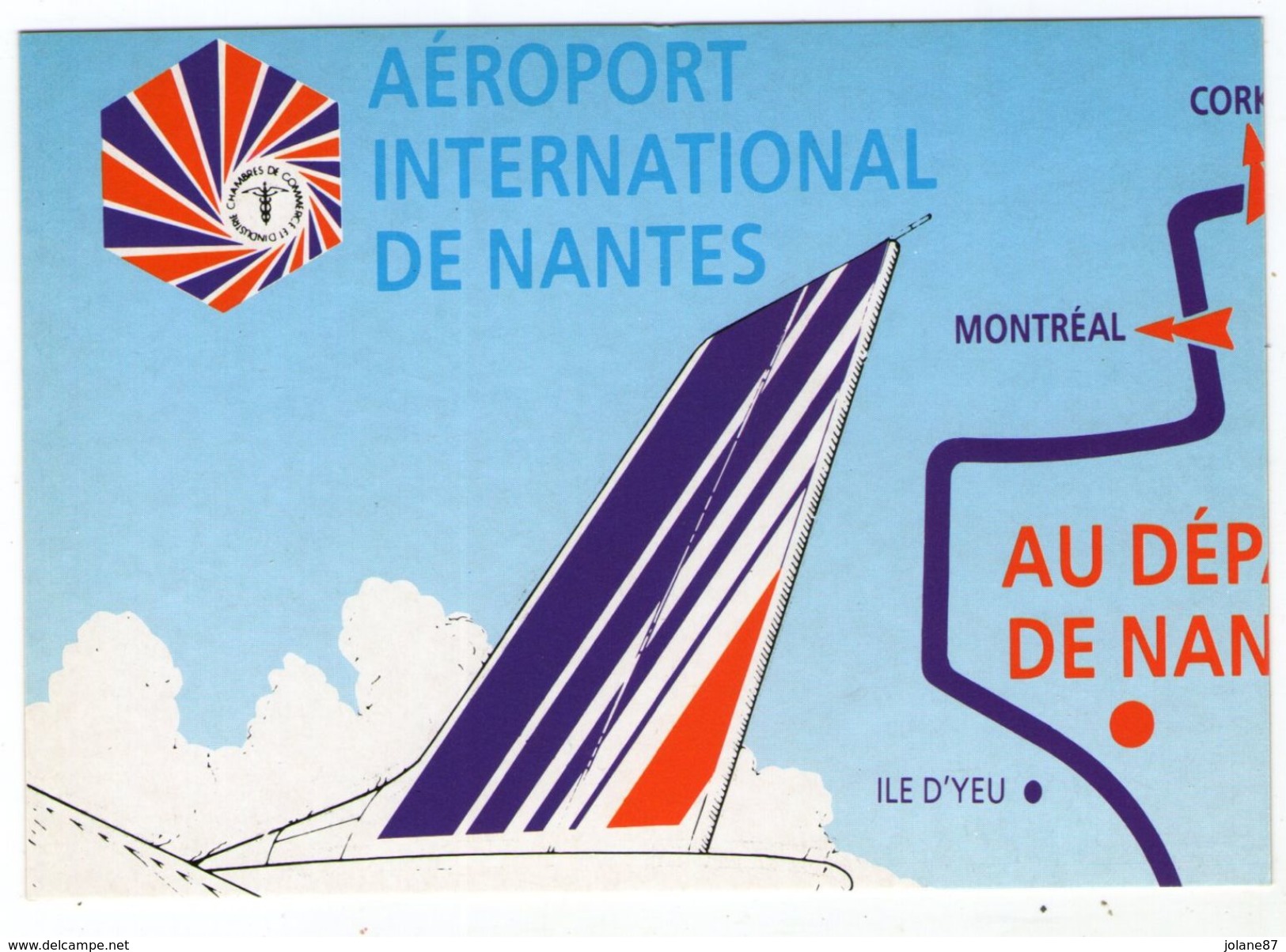 CPM  AEROPORT INTERNATIONAL DE NANTES  1988     CARTE FAISANT PARTIE D UN PUZZLE DE 4 CARTES - Sonstige & Ohne Zuordnung