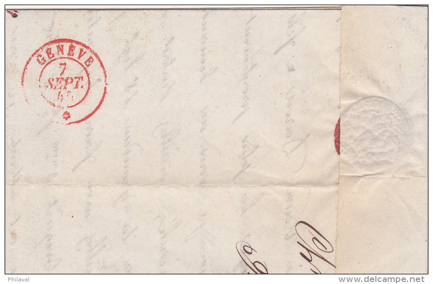 Préphilatélie : Petite Lettre Oblitérée FLEURIER Le 6 Septembre 1845 à Destination De Genève - ...-1845 Prephilately