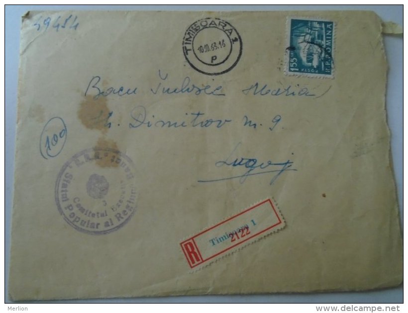 D154310  Romania Cover Timisoara  1963  Sfatul Popular Al Regiunii Banat - Lettres & Documents