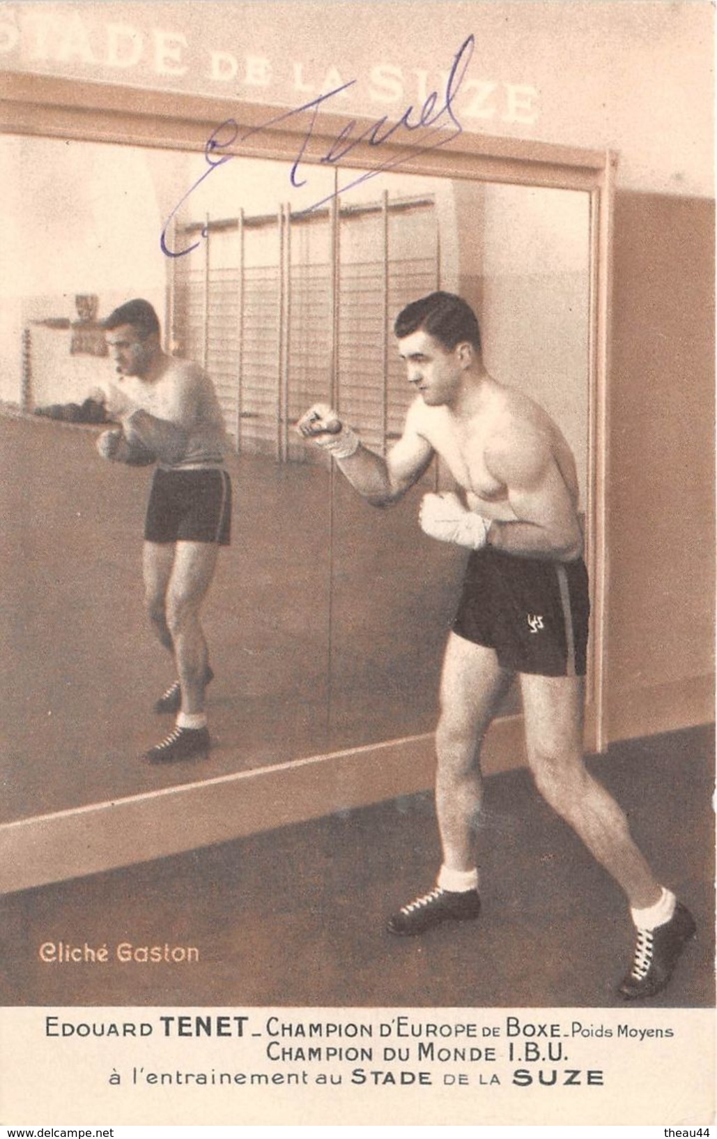 Boxe  -  Le Boxeur " Edouard TENET " Champion Du Monde Et D'Europe - Dédicace - Boxe