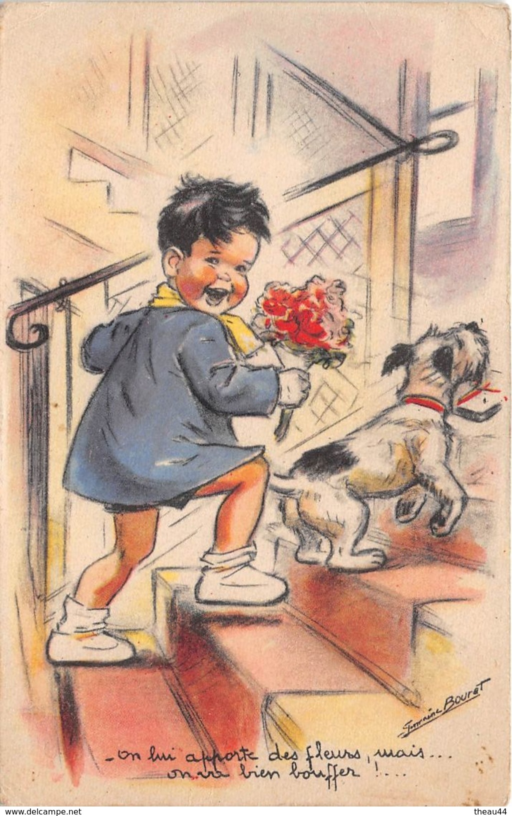 ¤¤  -   Illustrateur " Germaine BOURET "   -  Enfant , Chien   -  ¤¤ - Bouret, Germaine