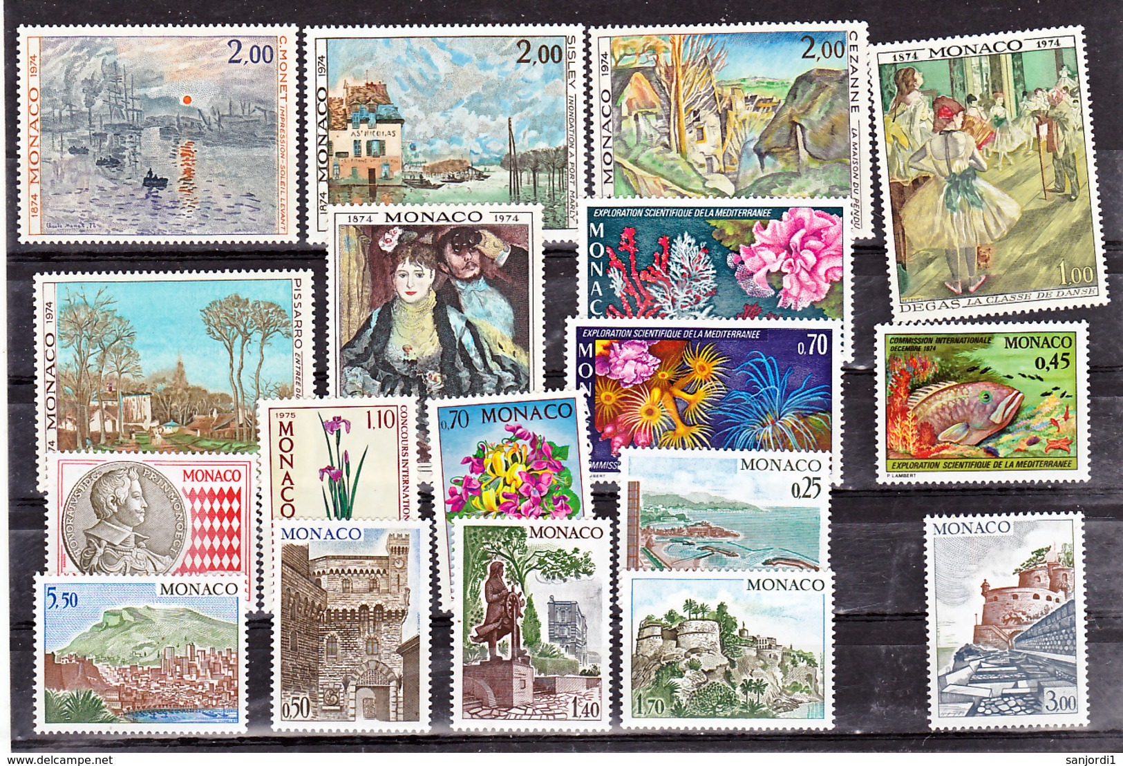 Monaco 1974 Année Complète Postes 953 à 1002 Neuf ** TB  MnH  Sin Charnela Cote 173 - Années Complètes