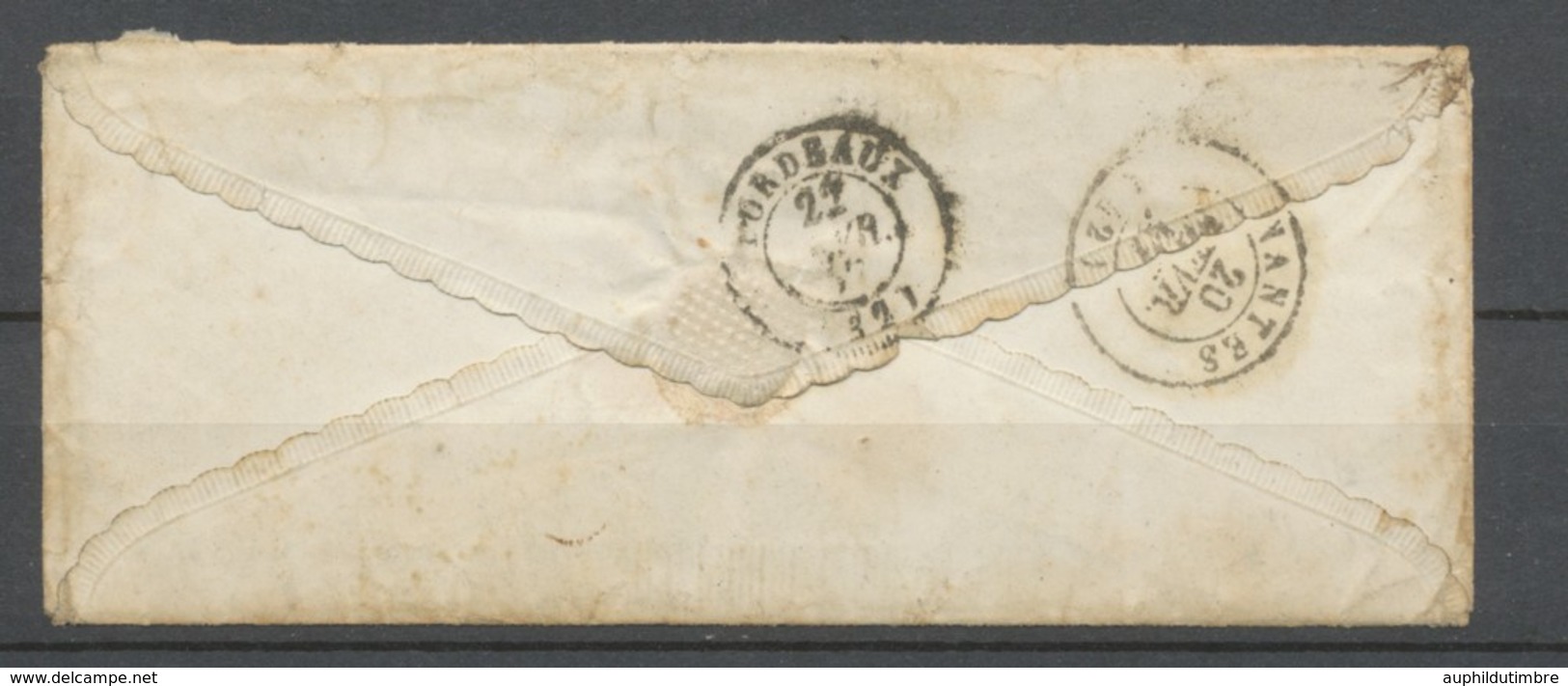 1847 Enveloppe Gauffré Valentine + Lettre  Idem . Superbe X2632 - War 1870