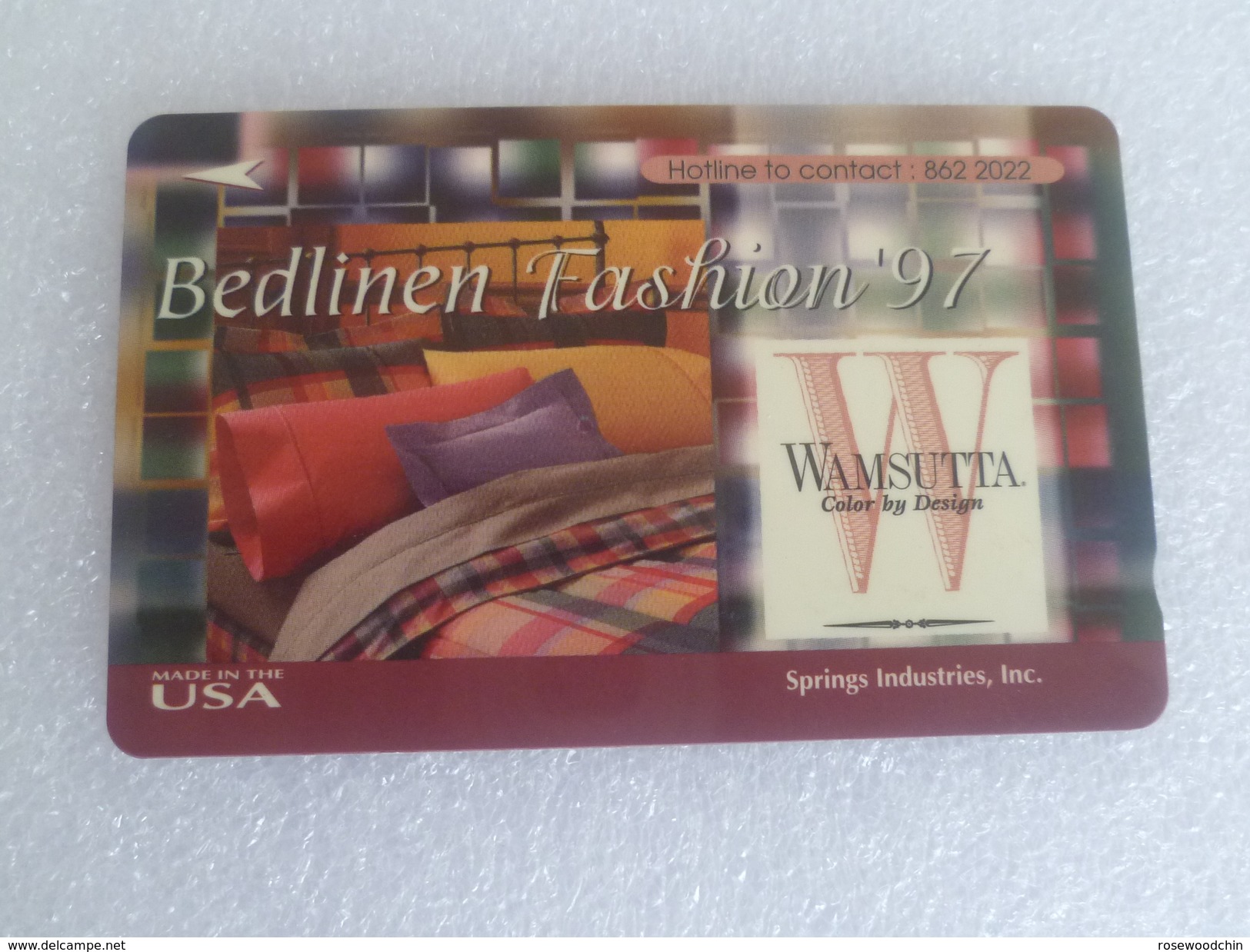 Singapore Phonecard - USA Wamsutta Bedlinen Fashion 97 (L82) - Unclassified