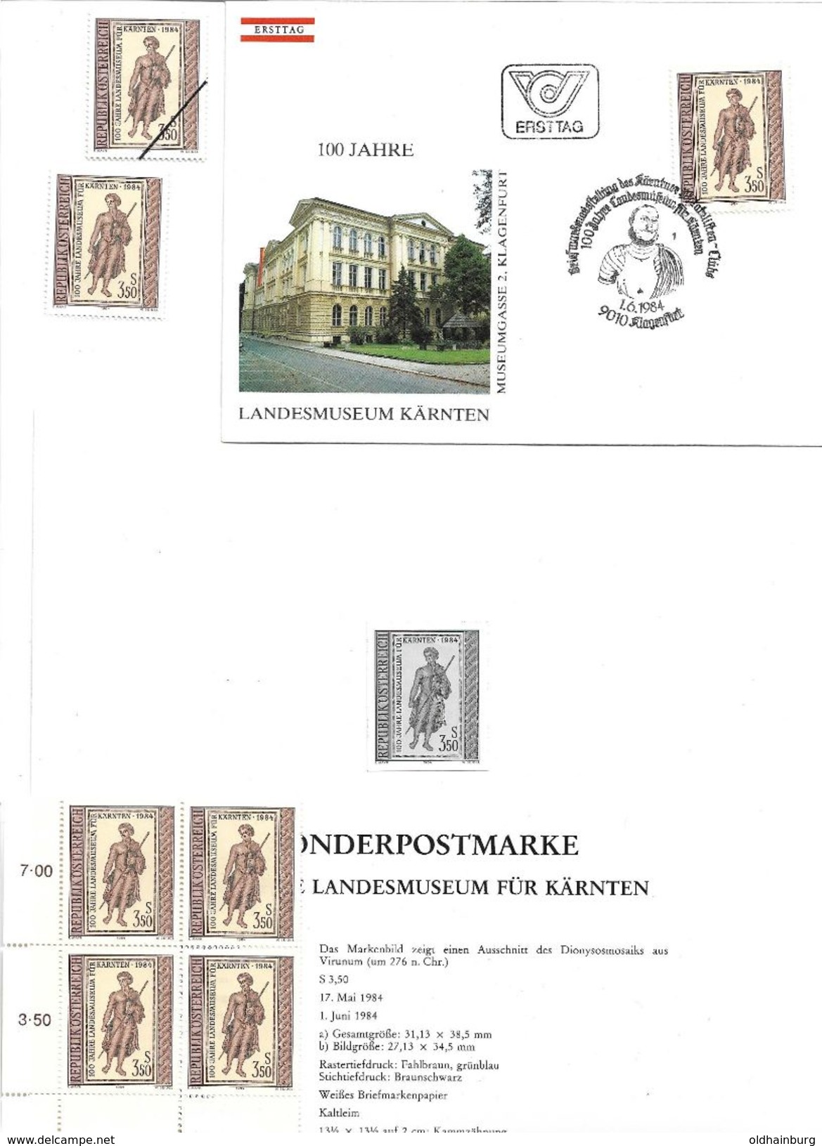 1506f Römische Geschichte Dionysos: FDC, 5 ** Marken, Schwarzdruck, Mustermarke - Sonstige & Ohne Zuordnung