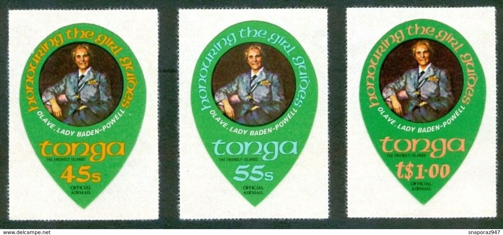 1974 Tonga Lady Baden Powell Girls Guides Scout Scouting Adhesives MNH** E - Nuovi