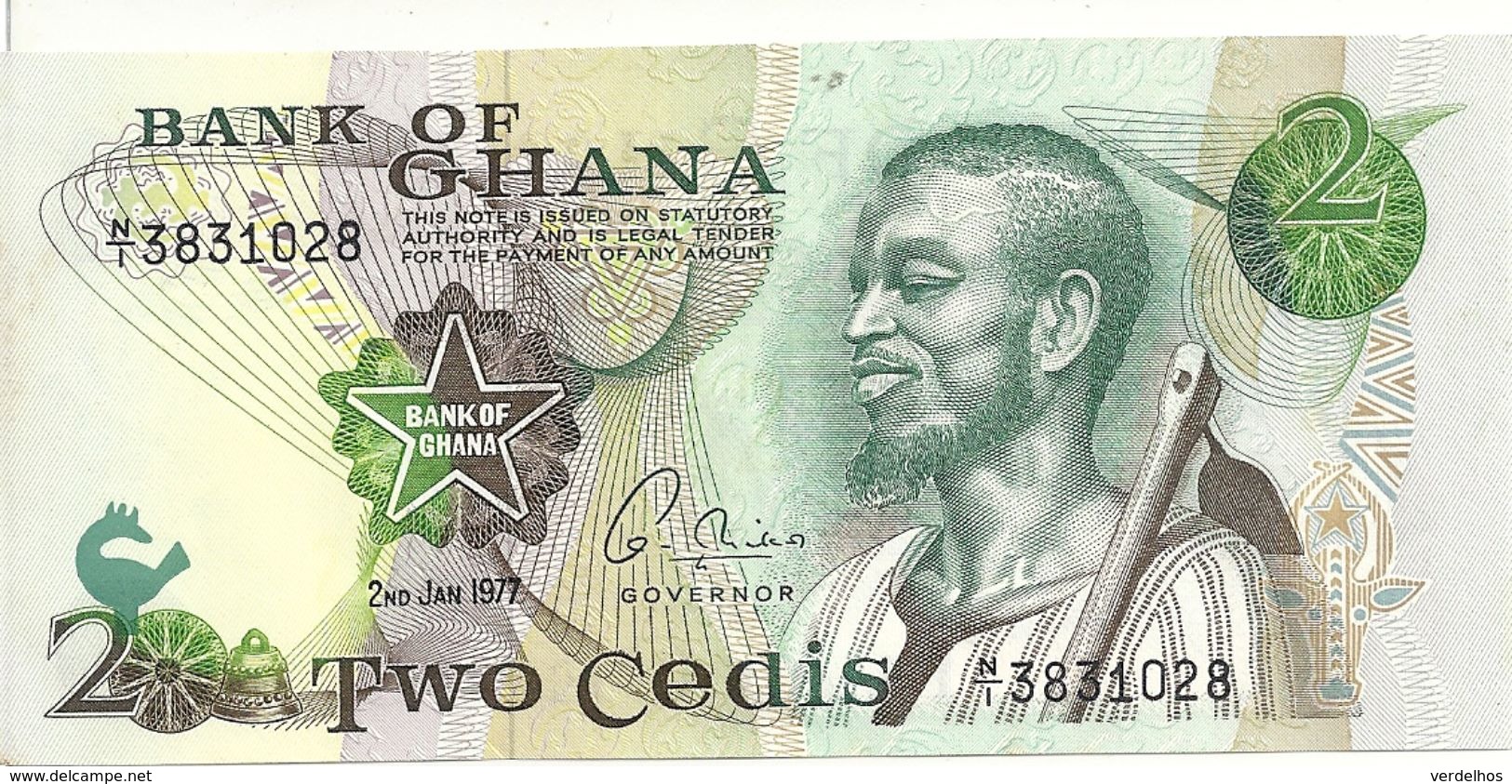 GHANA 2 CEDIS 1977 AUNC P 14 C - Ghana