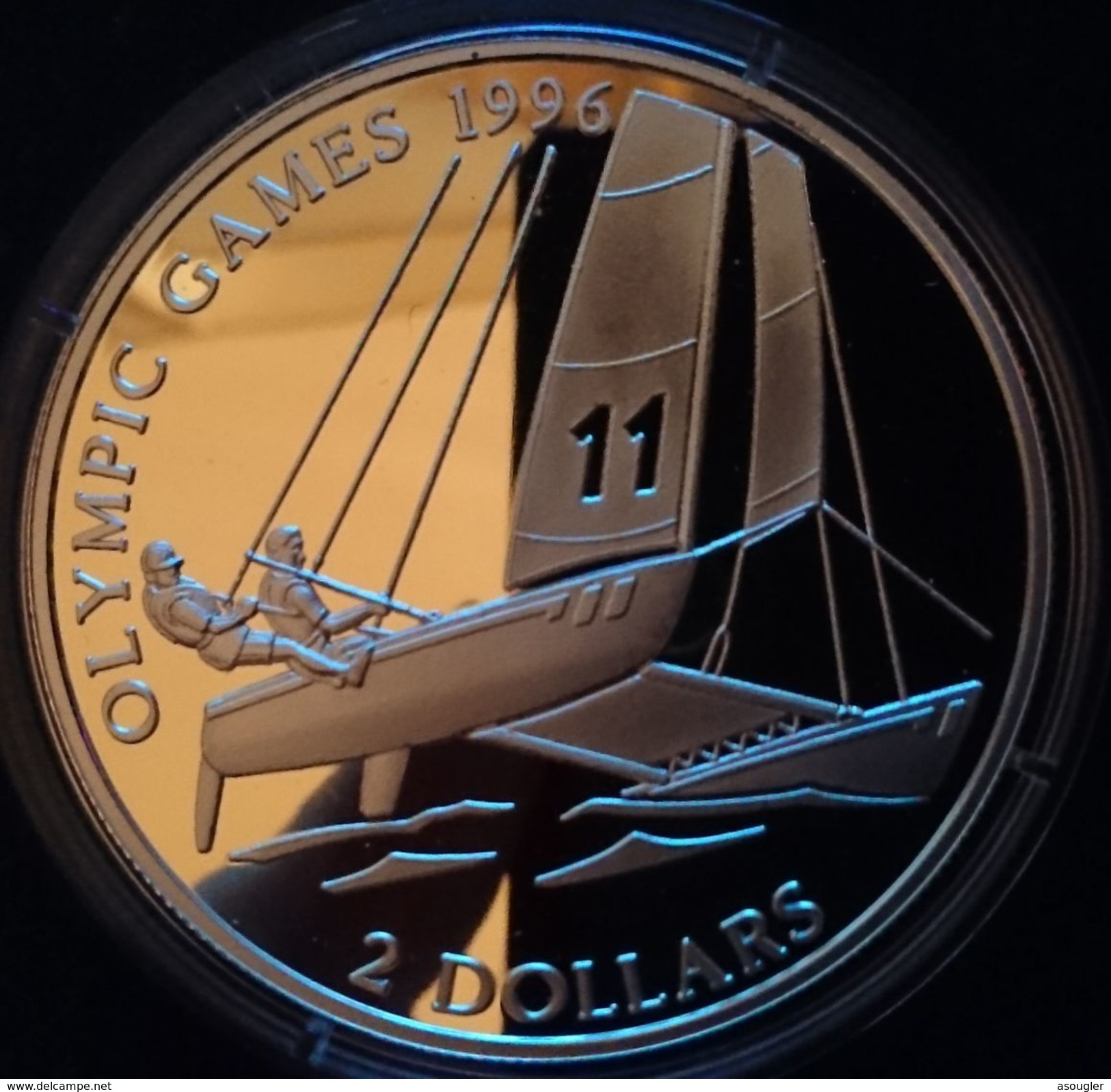 BAHAMAS 2 DOLLARS SILVER PROOF 1995 "OLYMPIC GAMES 1996" (free Shipping Via Registered Air Mail) - Bahamas