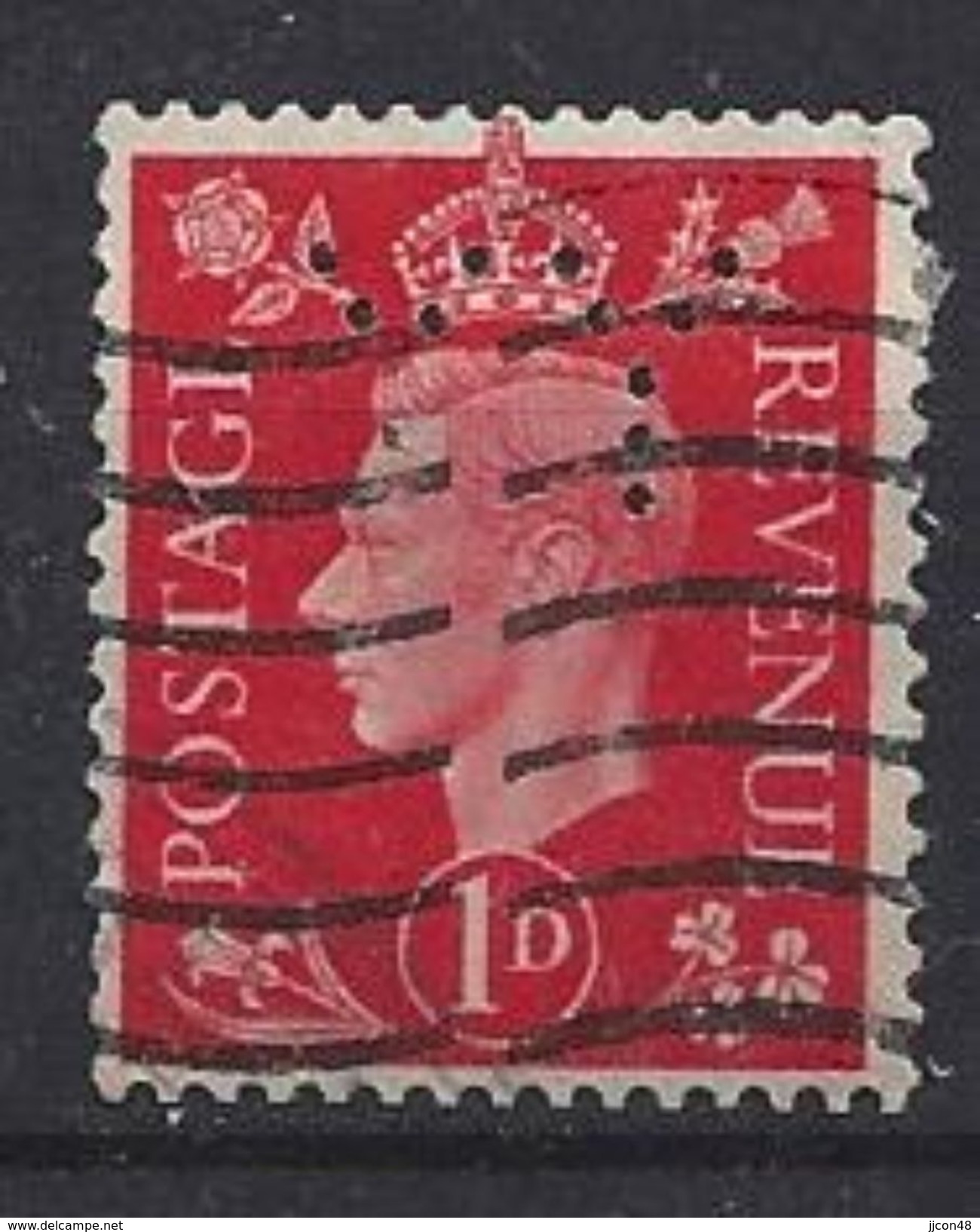 GB 1937  KG VI. 1d (o) SG.463. Mi.199. (perfin.YY) - Perfins