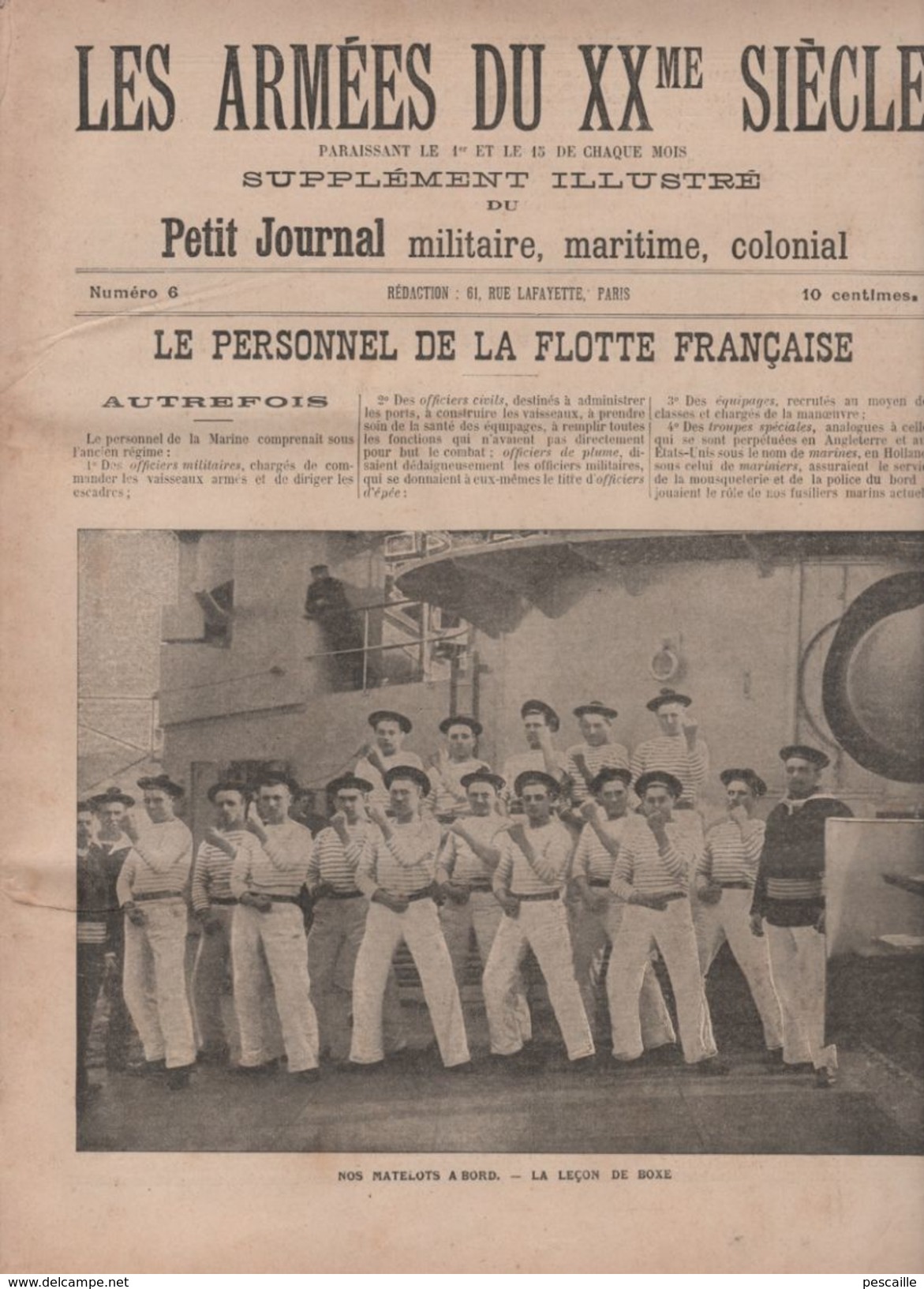 ( 1904 ) LES ARMEES DU XXe SIECLE N° 6 - LE PERSONNEL DE LA FLOTTE FRANCAISE - MARINE - Français