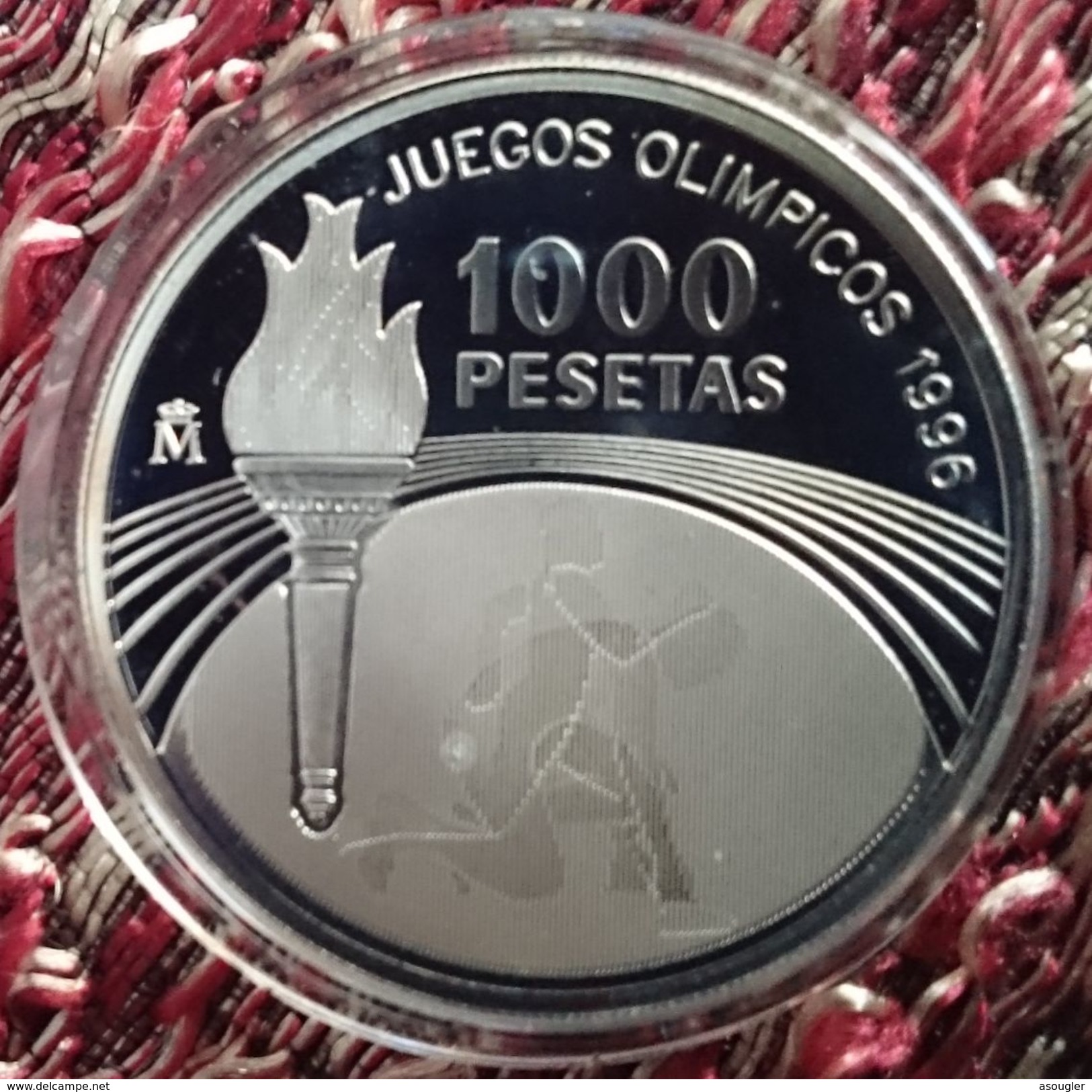 SPAIN 1000 PESETAS 1995 SILVER PROOF "OLYMPIC GAMES 1996" (free Shipping Via Registered Air Mail) - 1 000 Pesetas