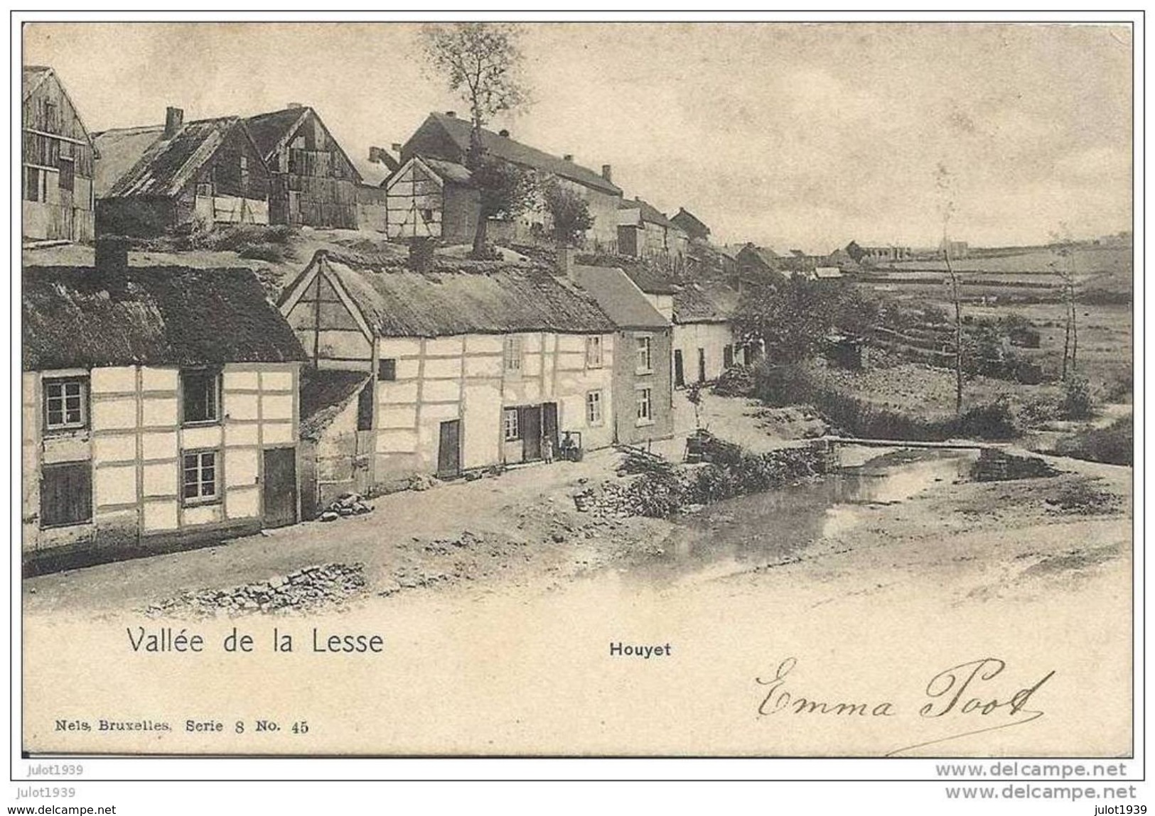 HOUYET ..-- Nels 8 , N° 45 . Vallée De La Lesse . 1901 Vers SCHAERBEEK ( Melle Sophie HUYBRECHT ) . Voir Verso . - Houyet