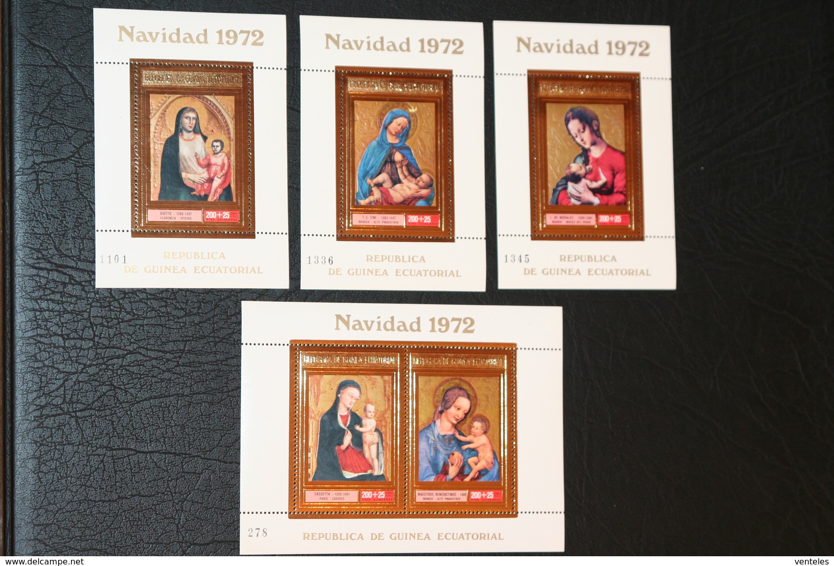 Equatorial Guinea 22.10.1972 Mi # Bl 44-50; Madonna Paintings, Christmas Full Perf Set MNH OG - Madonnas