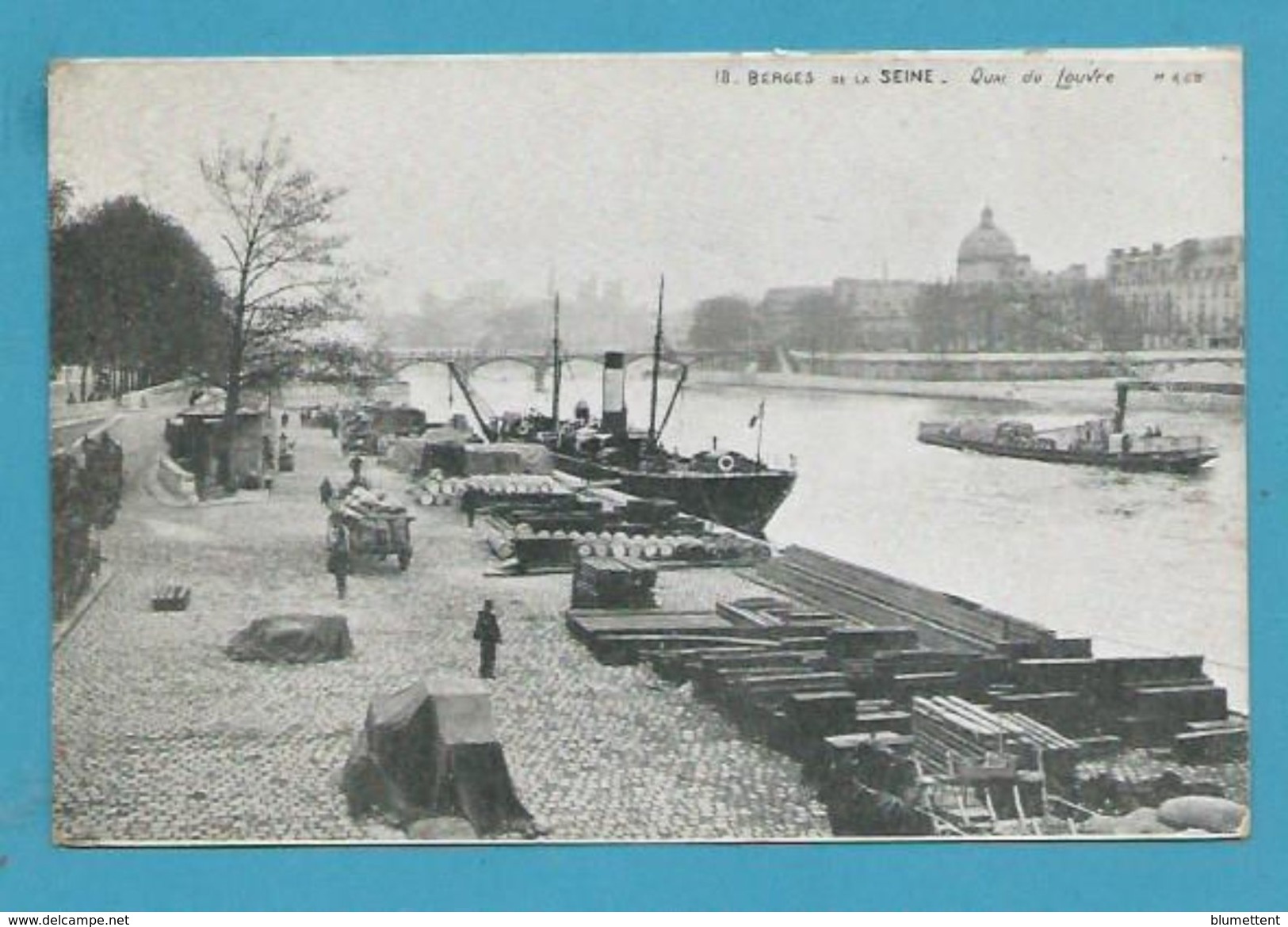 CPA 18 - LES BERGES DE LA SEINE Métier Péniche Quai Du Louvre PARIS - De Seine En Haar Oevers