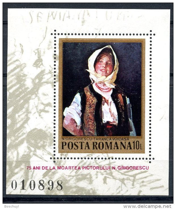 Romania, 1982, Grigorescu Painting, MNH, Michel Block 191 - Autres & Non Classés