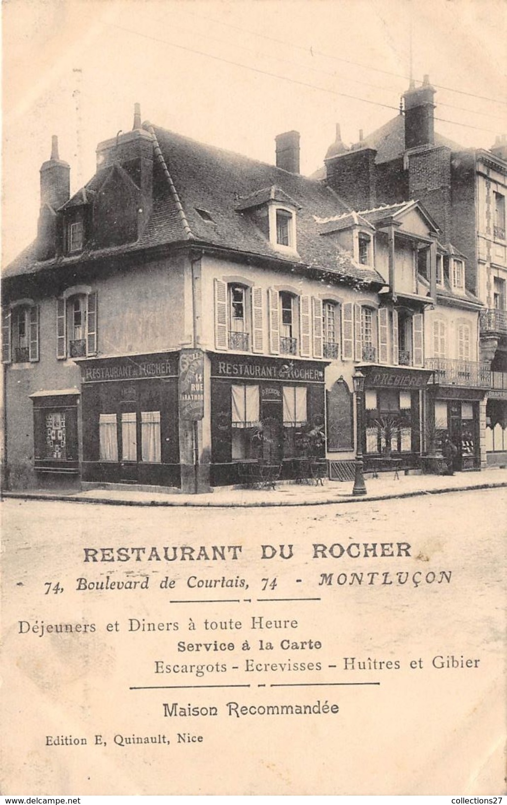 03-MONTLUCON- RESTAURANT DU ROCHER 74 BDL DE COURTAIS - Montlucon