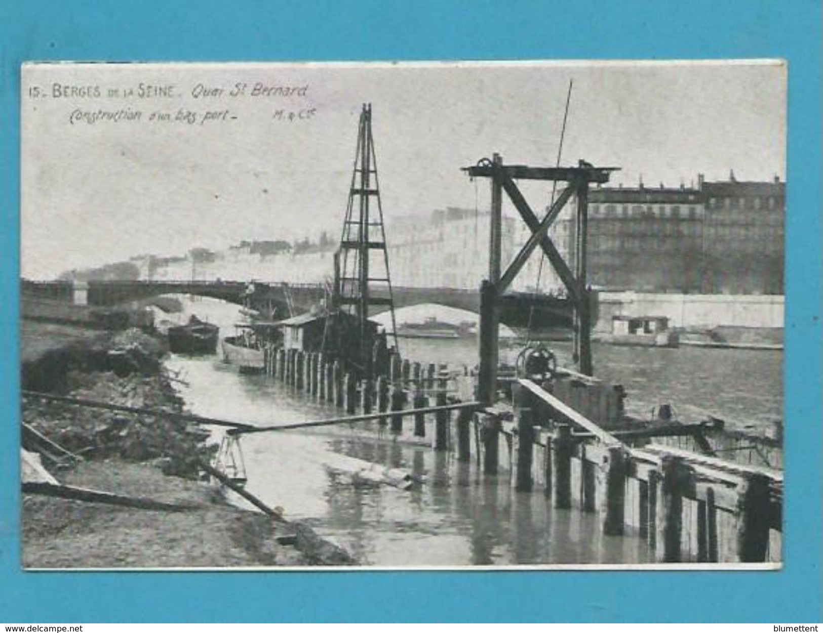 CPA 15 LES BERGES DE LA SEINE Construction D'un Bas-port PARIS - Die Seine Und Ihre Ufer