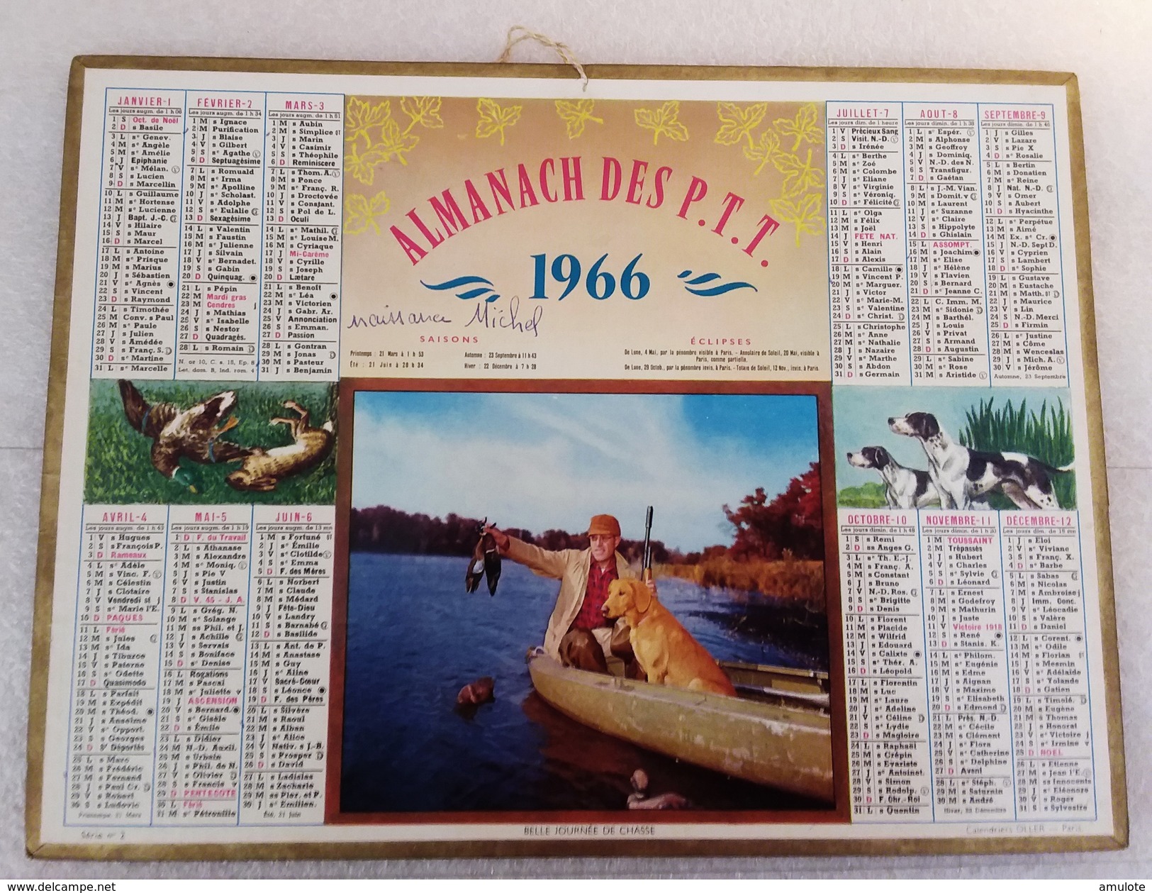 Calendrier Oller Almanach Des PTT 1966 - Grand Format : 1961-70