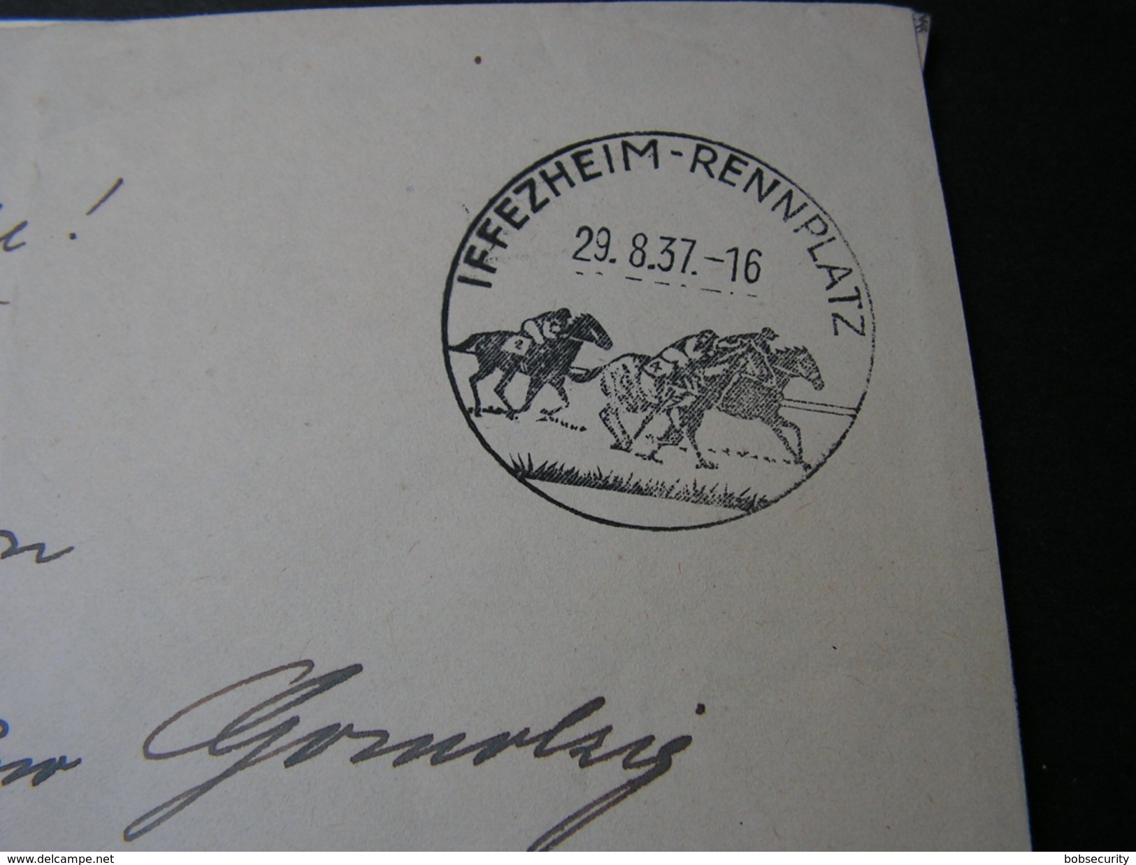 DR Postsache Mit SST Iffezheim Rennplatz 1937 - Briefe U. Dokumente