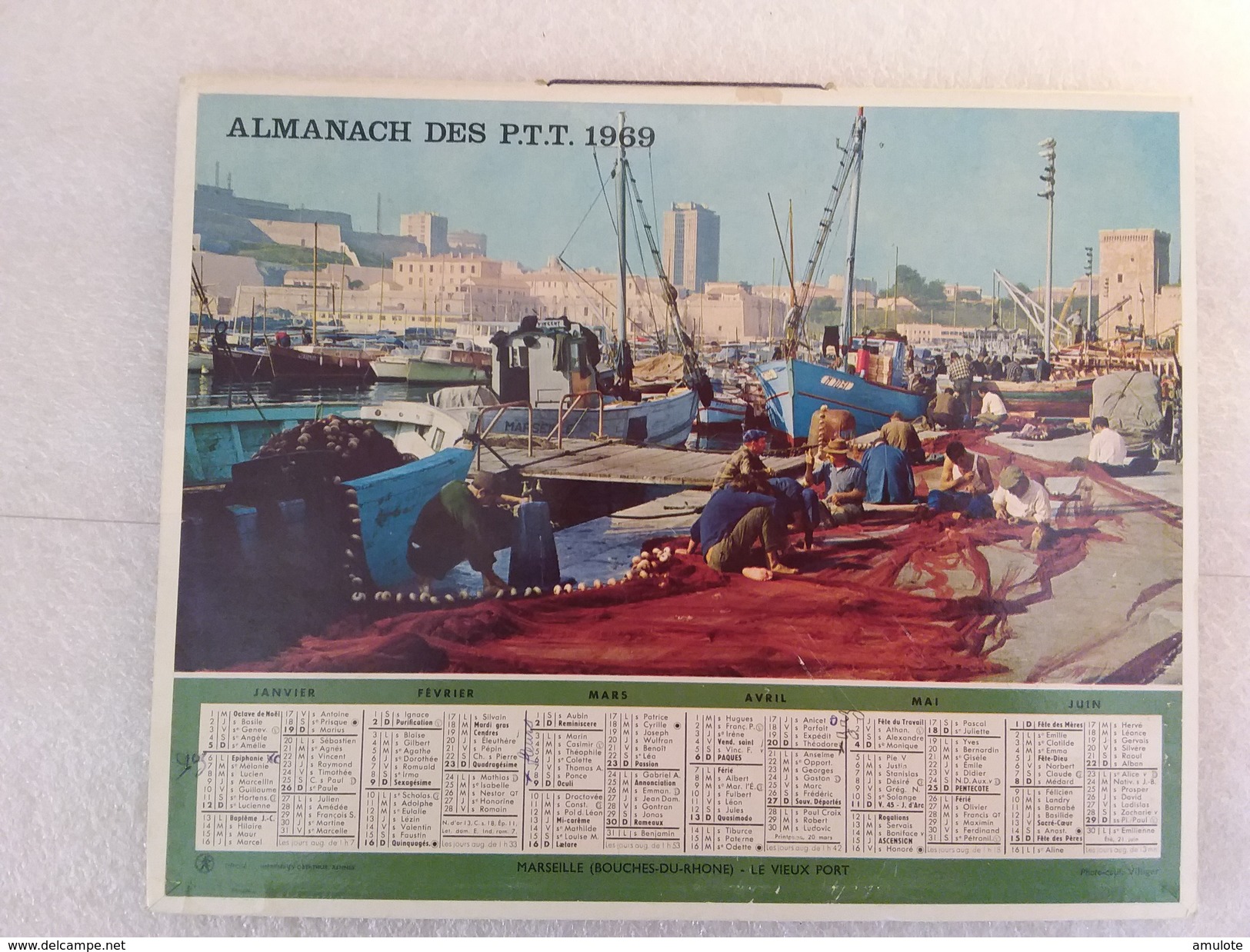 Calendrier OBerthur Almanach Des PTT 1969 - Big : 1961-70
