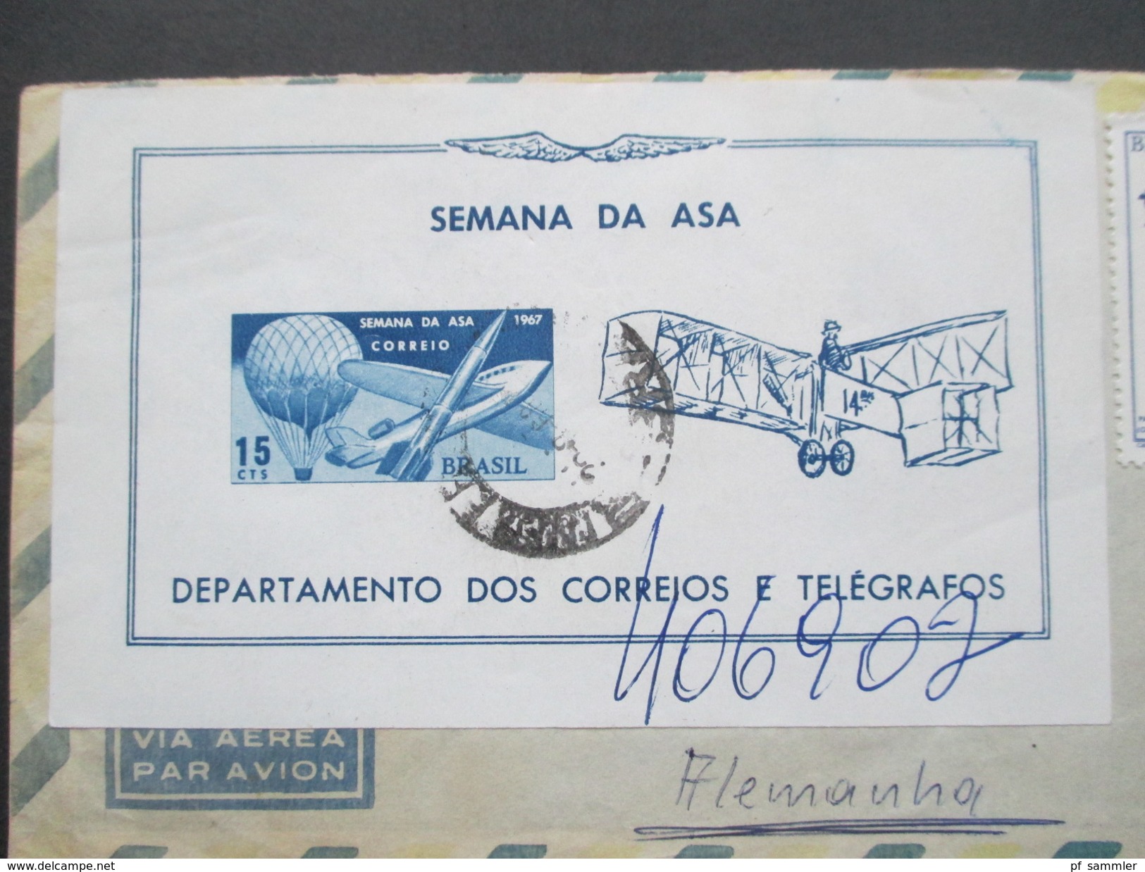 Brasilien 1967 Block 21 MiF Flugwoche. Semana Da Asa. Hotels Reunidos S.A. Horsa / Hotel Del Rey Usw... - Briefe U. Dokumente